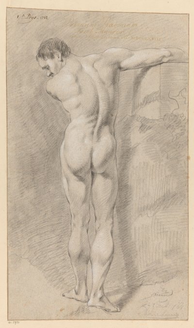 Nu masculin debout, vu de dos (1er prix 1768) - Jacob Maurer