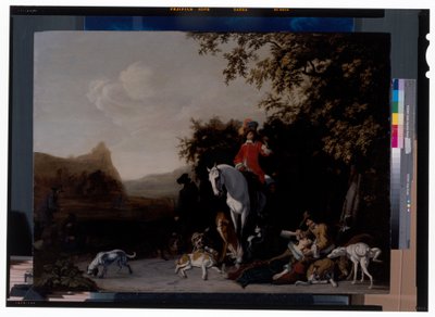Scène de chasse avec des figures au repos - Jacob Lucasz Ochtervelt