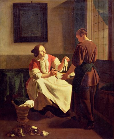 Le vendeur de poisson (huile sur toile) - Jacob Ochtervelt