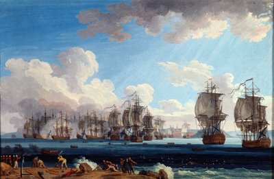 La Bataille navale de Chesma le 5 juillet 1770, 18e siècle - Jacob Philip Hackert