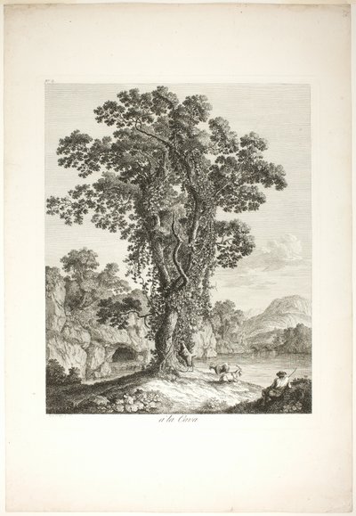 Près de la Cava, de la Suite de IV Vues Dessinées Dans le Royaume de Naples - Jacob Philipp Hackert
