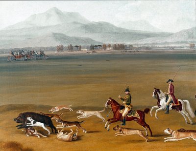 Ferdinand IV chassant le sanglier sur le domaine de Cassano (détail) - Jacob Philippe Hackert