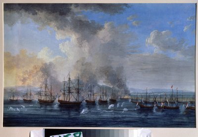 La bataille navale du château de Damiette en 1770 - Jacob Philippe Hackert