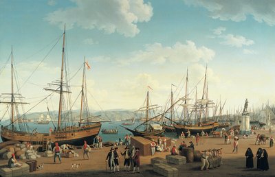 Vue du port de Messine, depuis le Palazzo del Senato - Jacob Philippe Hackert