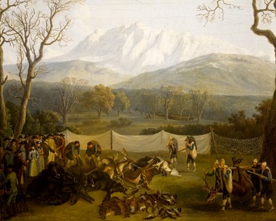 Hiver : chasse dans la réserve de Persano - Jacob Philippe Hackert