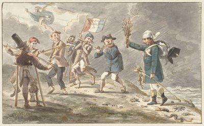 Caricature de la retraite de Napoléon Ier Bonaparte de Russie - Jacob Smies