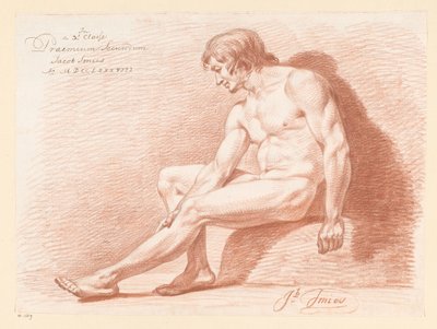 Homme nu assis, vu de côté (2e prix 1788) - Jacob Smies
