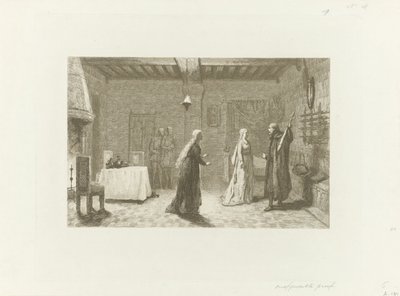 Figures dans une salle intérieure d