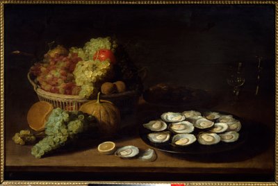 Nature morte, huîtres et fruits - Jacob Van Es