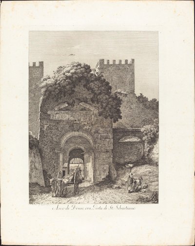 Arco di Druso, ora porta di San Sebastiano - Jacob Wilhelm Mechau