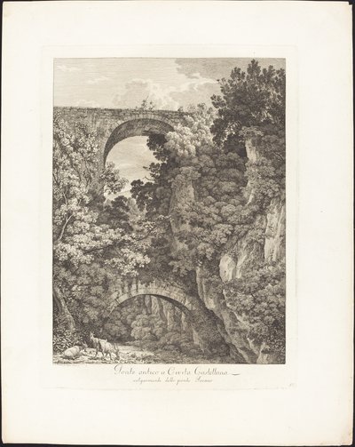 Pont antique à Civita Castellana, vulgairement appelé pont Terano - Jacob Wilhelm Mechau