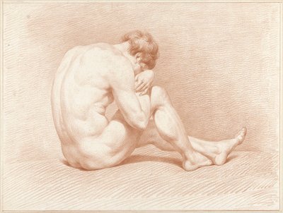 Homme nu assis, la tête sur le genou - Jacob Willemz. de Vos