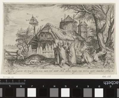 Paysage avec des Roms près d
