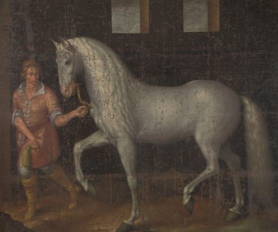 Cheval de guerre espagnol capturé par Lodewijk Gunther van Nassau et présenté au Prince Maurits - Jacob de Gheyn (II)