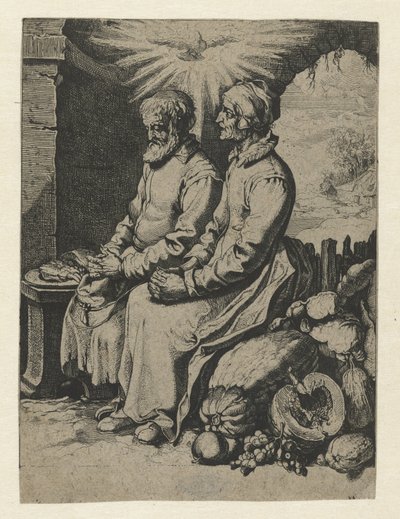 Vieux couple en prière (Vreedsamich paer) - Jacob de Gheyn (III) (attributed to)