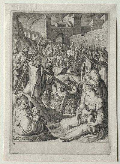 Set de la Passion :  Le Christ portant la croix - Jacob de Gheyn II