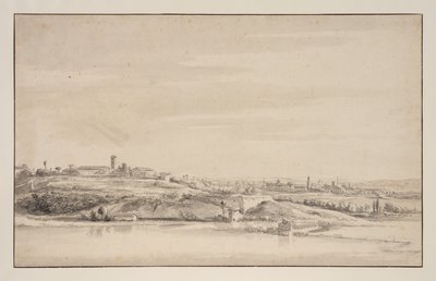 Vue près de Rome avec le Tibre - Jacob de Heusch