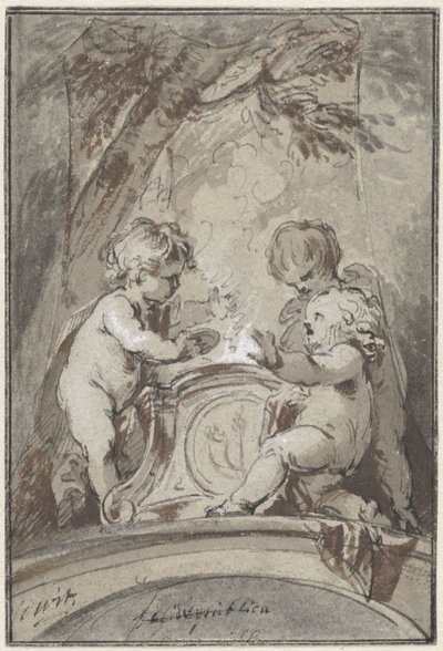 Allégorie avec trois putti près d