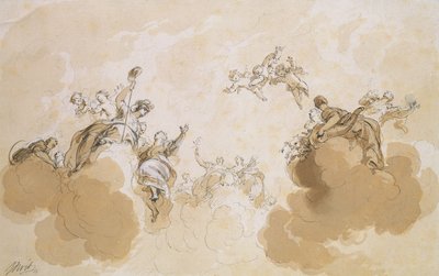 Conception pour un plafond dans la maison Valkenburg, Haarlem - Jacob de Wit