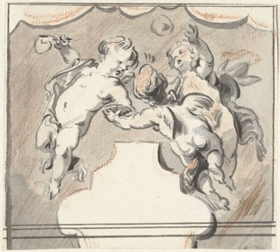 Trois putti flottants - Jacob de Wit