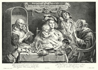 Le concert familial (gravure) - Jacob the Elder (after) Jordaens
