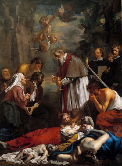 Saint Macaire de Gand sauvant les pestiférés - Jacob the Younger Van Oost