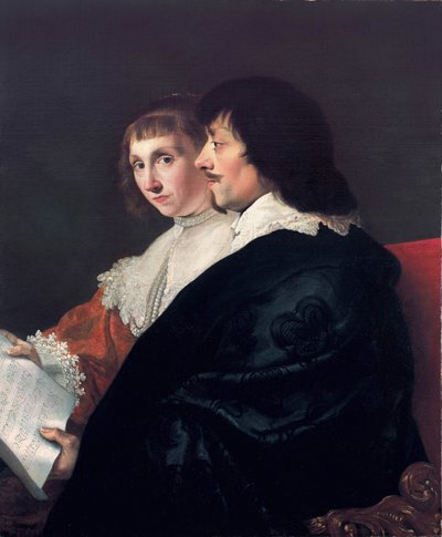 Double portrait de Constantijn Huygens (1596-1687) et Suzanna van Baerle (1599-1637) - Jacob van Campen