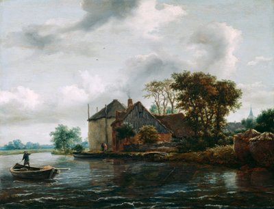 Ferme et Hayrick au bord d