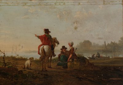 Paysage hollandais avec figures - Jacob van Strij