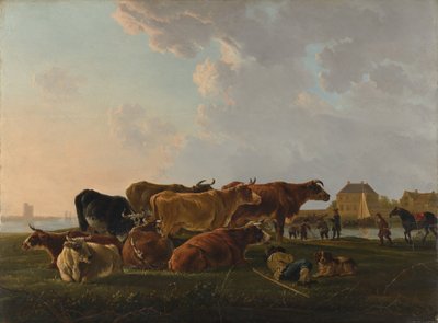 Paysage avec du bétail - Jacob van Strij