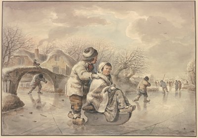 Paysage hivernal avec des patineurs - Jacob van Strij