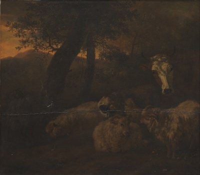 Troupeau de moutons dans un bois - Jacob van der Does d.Æ.