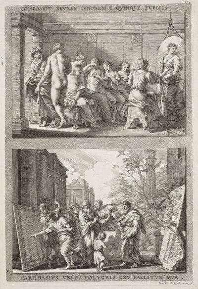 Zeuxis et Parrhasius - Jacob von Sandrart