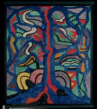 Arbre, composition en rouge, noir, bleu et jaune - Jacoba Berendina van Heemskerck van Beest