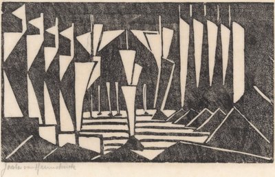 Composition (Voile sur un lac) - Jacoba van Heemskerck (signed by artist)