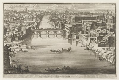 Vue de Rome avec le Ponte Sisto sur le Tibre (La Galerie agréable du monde) - Jacobus Baptist