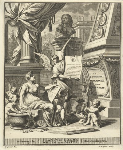 Page de titre pour A. Bogaert, La monarchie romaine, représentée dans les médailles des empereurs occidentaux et orientaux, Utrecht 1697 - Jacobus Baptist