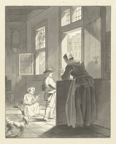 Une mère admoneste son enfant allant à l