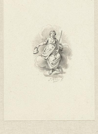 Figure féminine allégorique assise sur les nuages - Jacobus Buys