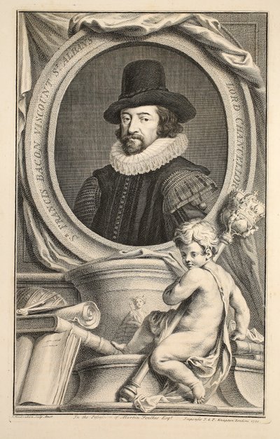 Portrait de Francis Bacon, Vicomte de St Albans, illustration tirée de 