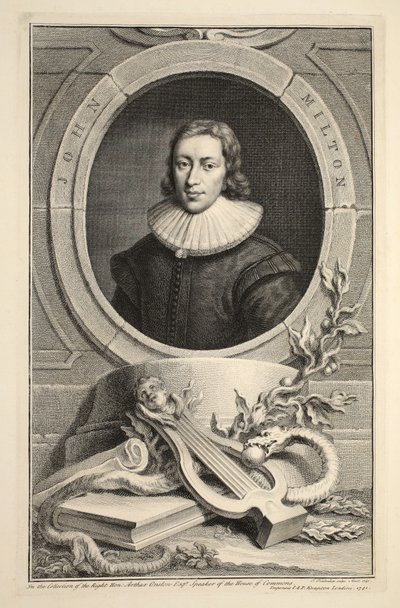 Portrait de John Milton, illustration de 
