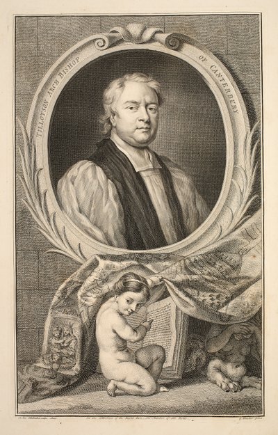 Portrait de Tillotson, archevêque de Canterbury, illustration de 