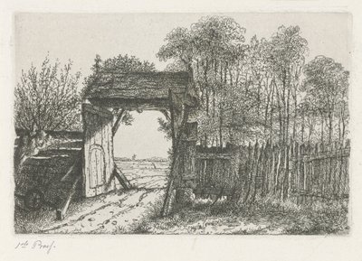 Porte de ferme ouverte - Jacobus Ludovicus Cornet