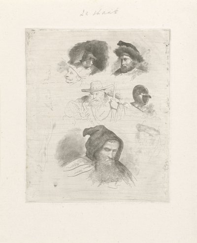 Étude de portraits de différentes têtes - Jacobus Ludovicus Cornet