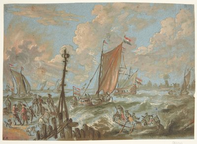 Port avec des navires à voile - Jacobus Storck