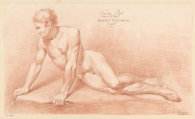 Homme nu assis, vu de face (2e prix 1798) - Jacobus Wijsman