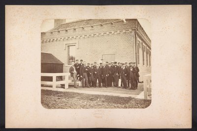 Photo de groupe des ouvriers, 1867-1869 (Assèchement des lacs à Schieland) - Jacobus van Gorkom jr.
