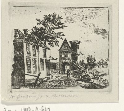 Vue de la ville avec porte - Jacobus van Gorkom jr.