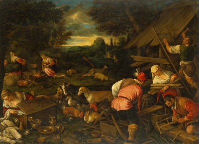 Dieu parle à Noé après le déluge - Jacopo and Bassano Francesco (F. da Ponte) Bassano