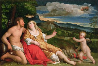 Mars, Vénus et Cupidon - Jacopo (c.1480 1528) Palma